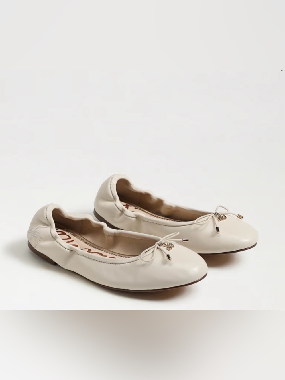 Sam Edelman Felicia Tan woven Bow Ballet Flats.